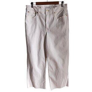 J Crew Jeans White 30 Women's Slim Wide Jean Raw Hem Classic Denim NEW CH680
